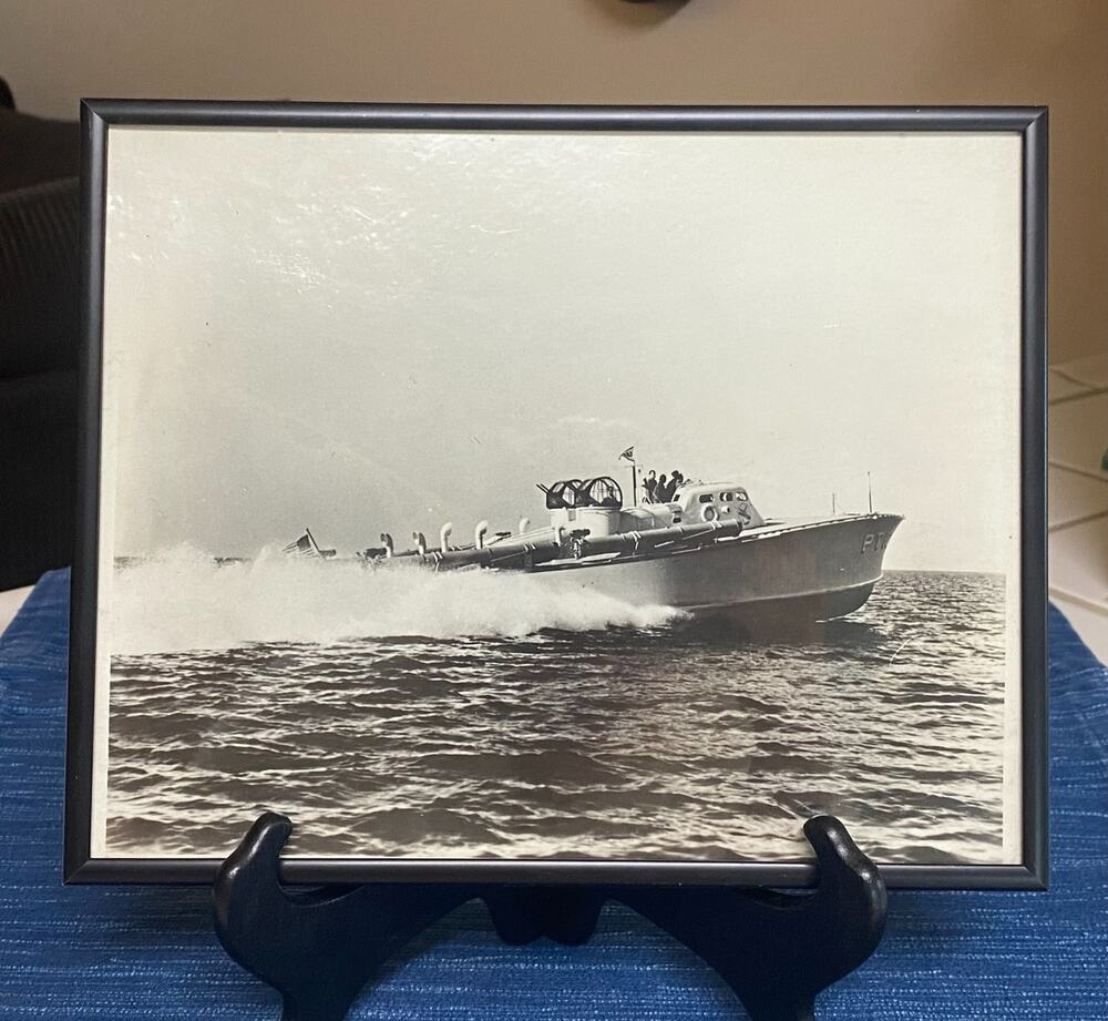Framed US Navy PT-10 PT Boat Elco Mosquito Fleet Photograph 8x10 93B